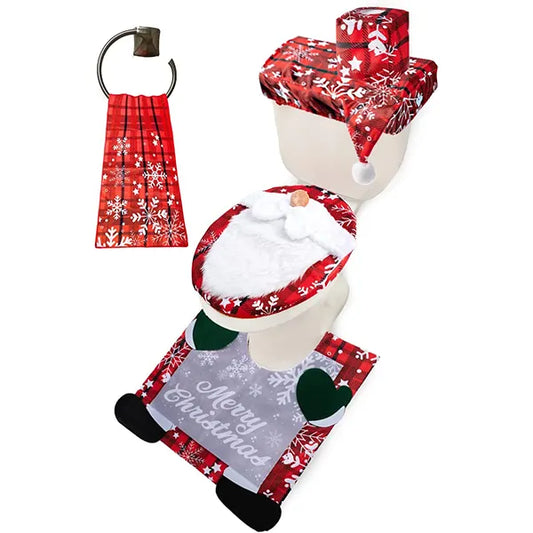 5Pcs Christmas Gnome Toilet Seat Cover