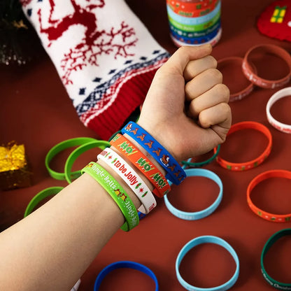 48pcs Christmas Rubber Wristbands