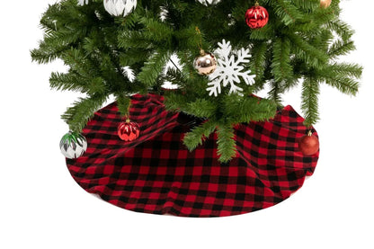 Buffalo Plaid Christmas Tree Skirt Red And Black 36in