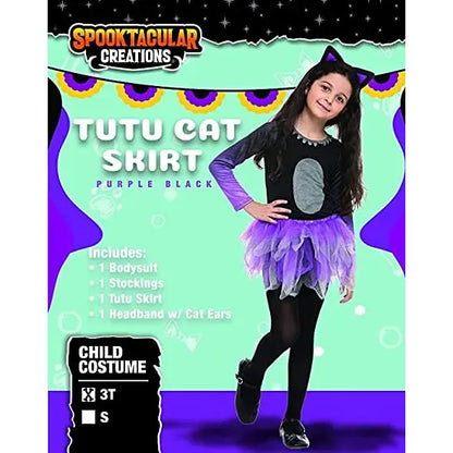 Girls Cat Tutu Skirt Halloween Costume