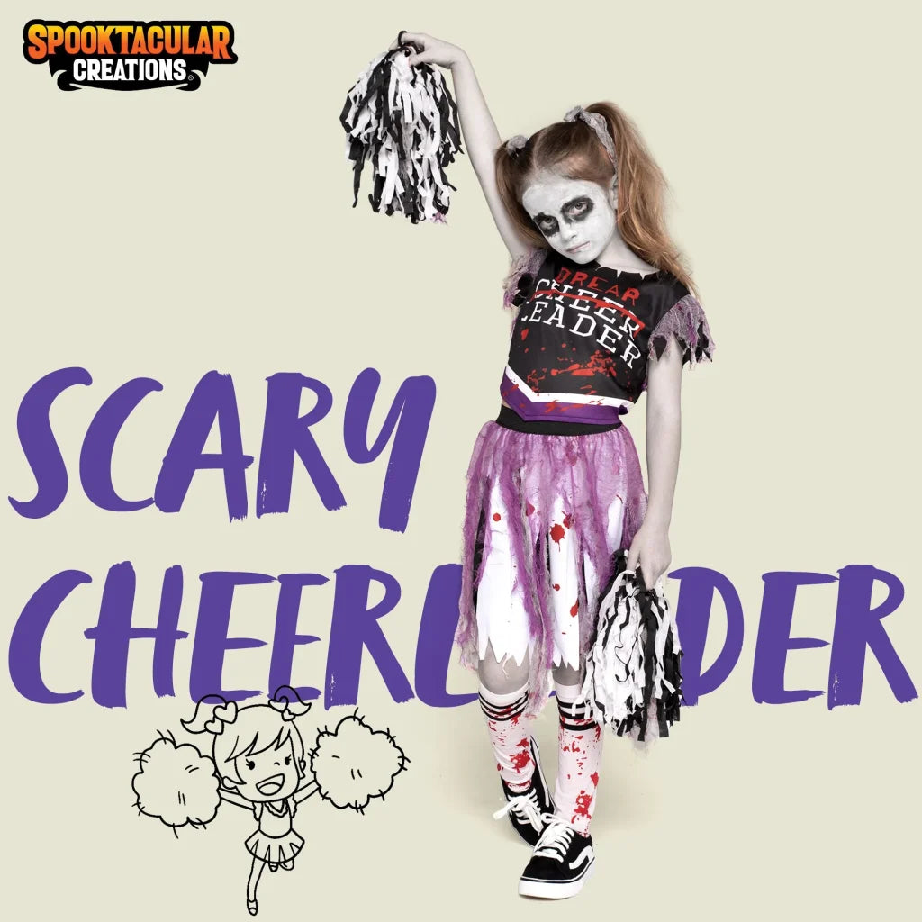 Scary Girls Bloody Cheerleader Halloween Costume- M