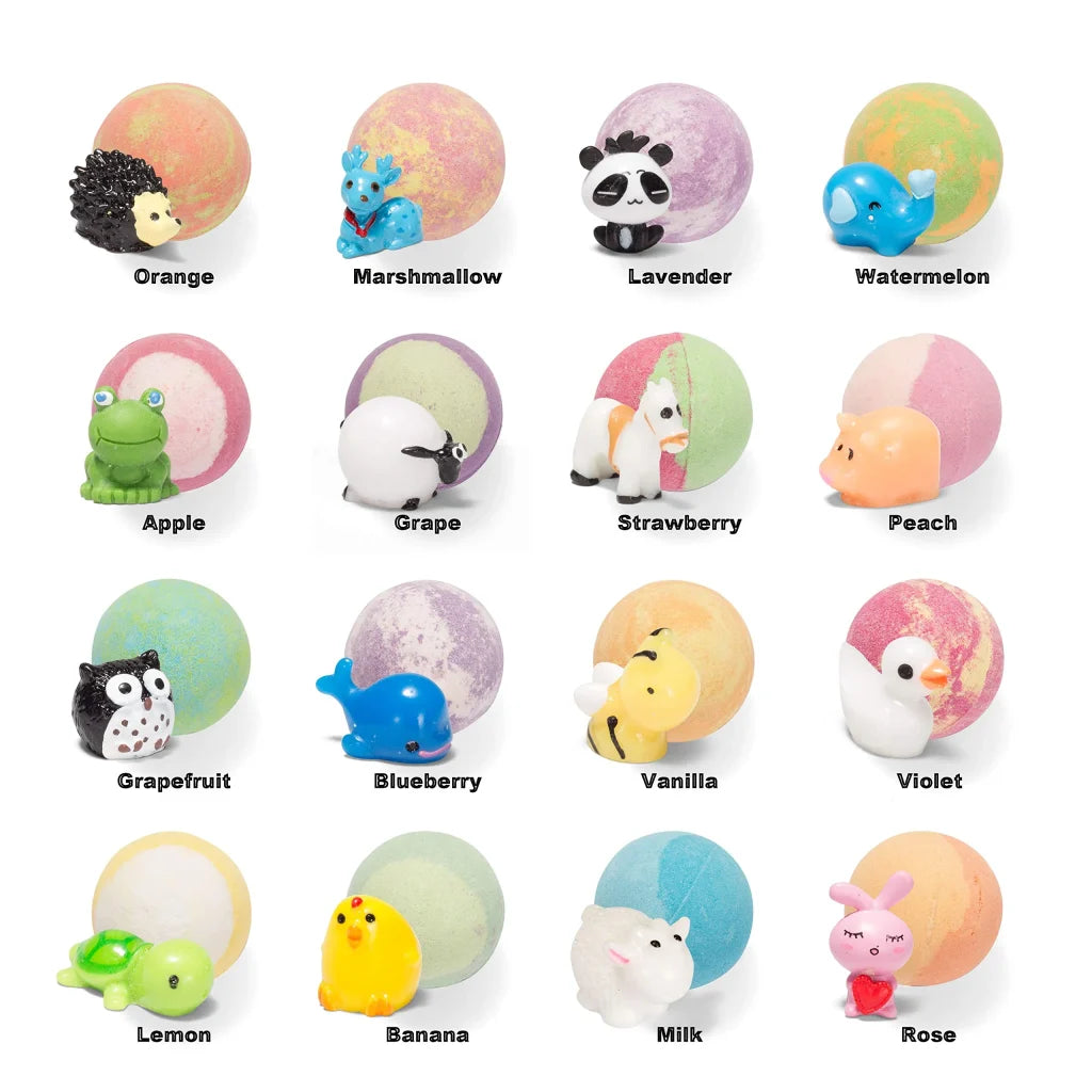 16pcs Bath Bombs with Animal Figures