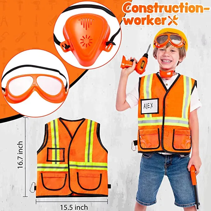 Kids Construction Worker Costume Set