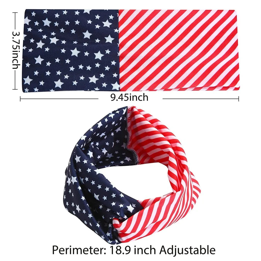 Flag Headband & Flower Headband Accessories, 2 Pcs