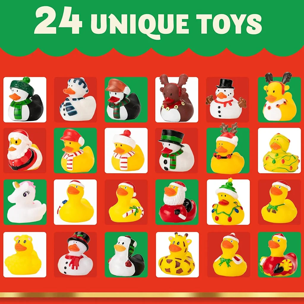 24 Days Advent Christmas Calendar with 24 Rubber Ducks