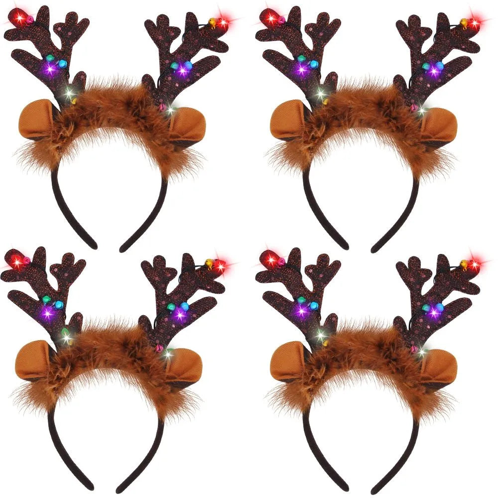 4pcs Light up Christmas Reindeer Headband