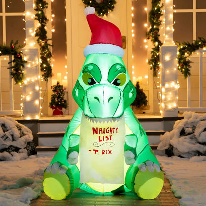 5ft Inflatable Sitting Dinosaur Christmas Decoration