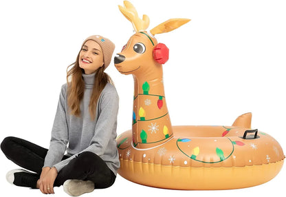 47in Reindeer Heavy Duty Inflatable Snow Tube