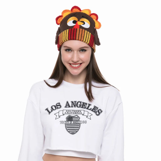 Thanksgiving Pom Turkey Beanie Turkey Hat