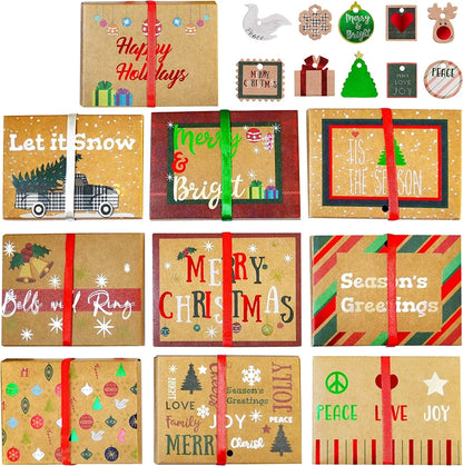 30pcs Kraft Paper Christmas Gift Card Boxes