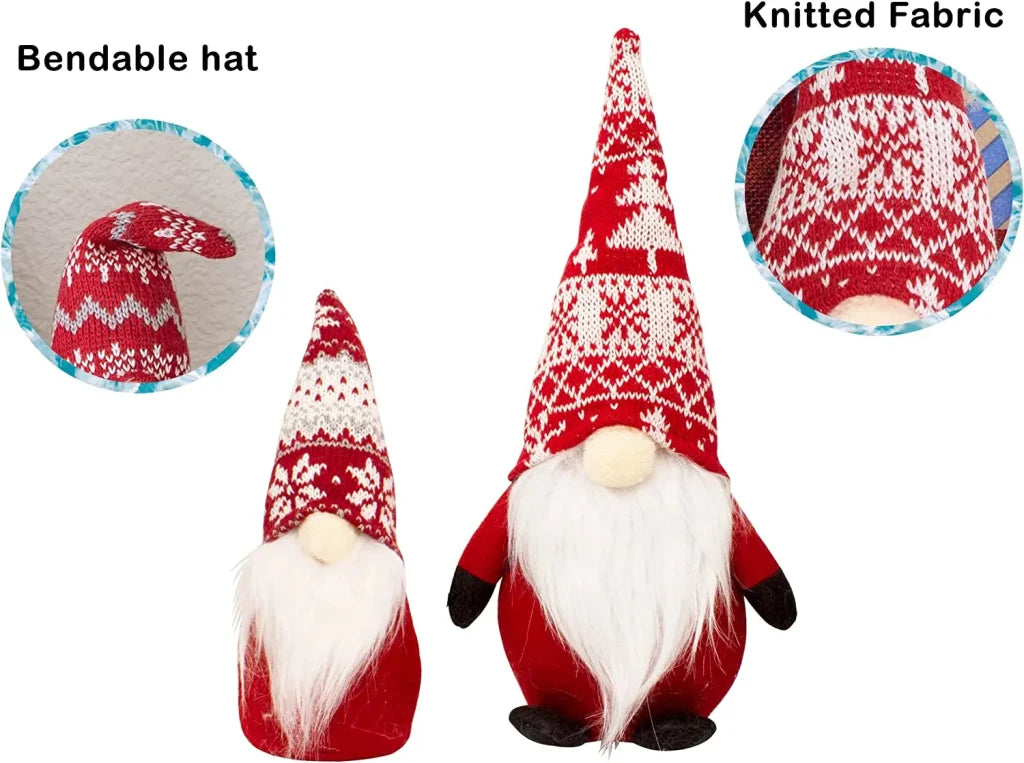 6pcs Christmas Family Gnome Plush Decorations Set