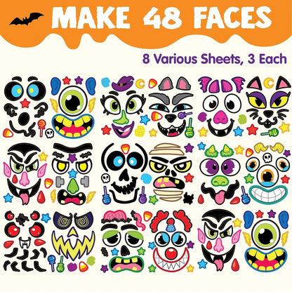 48 Pcs Halloween Pumpkin Decoration Stickers