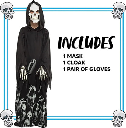 Kids Glow in the Dark Grim Reaper Halloween Costume