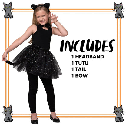 Child Cat Accessories Set with Tutu, Ears and Tail