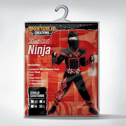 Kids Flame Red Ninja Halloween Costume