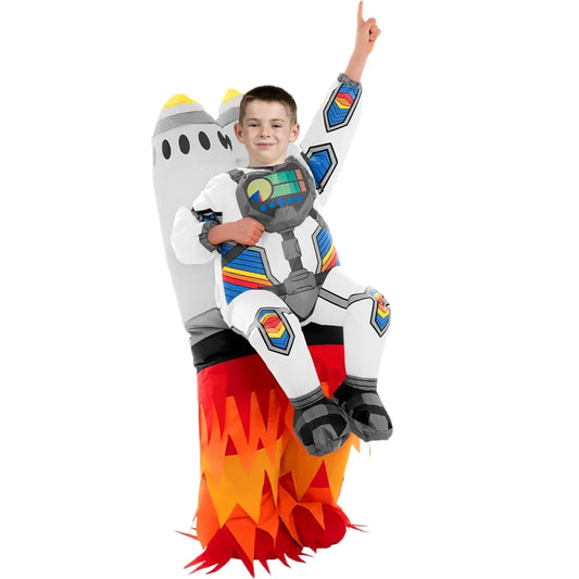 Kids Unisex Halloween Jet Pack Inflatable Costume with Rocket