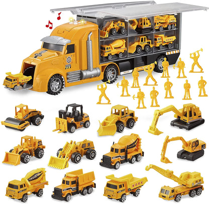 25pcs Diecast Construction Truck Vehicle Toy Set