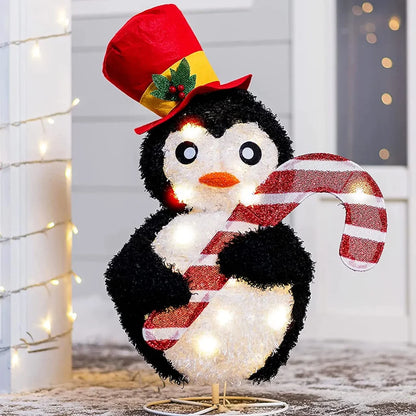 LED Collapsible Penguin Christmas Decorations 22in