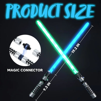 2-in-1 LED Light Up Swords Set with FX Sound