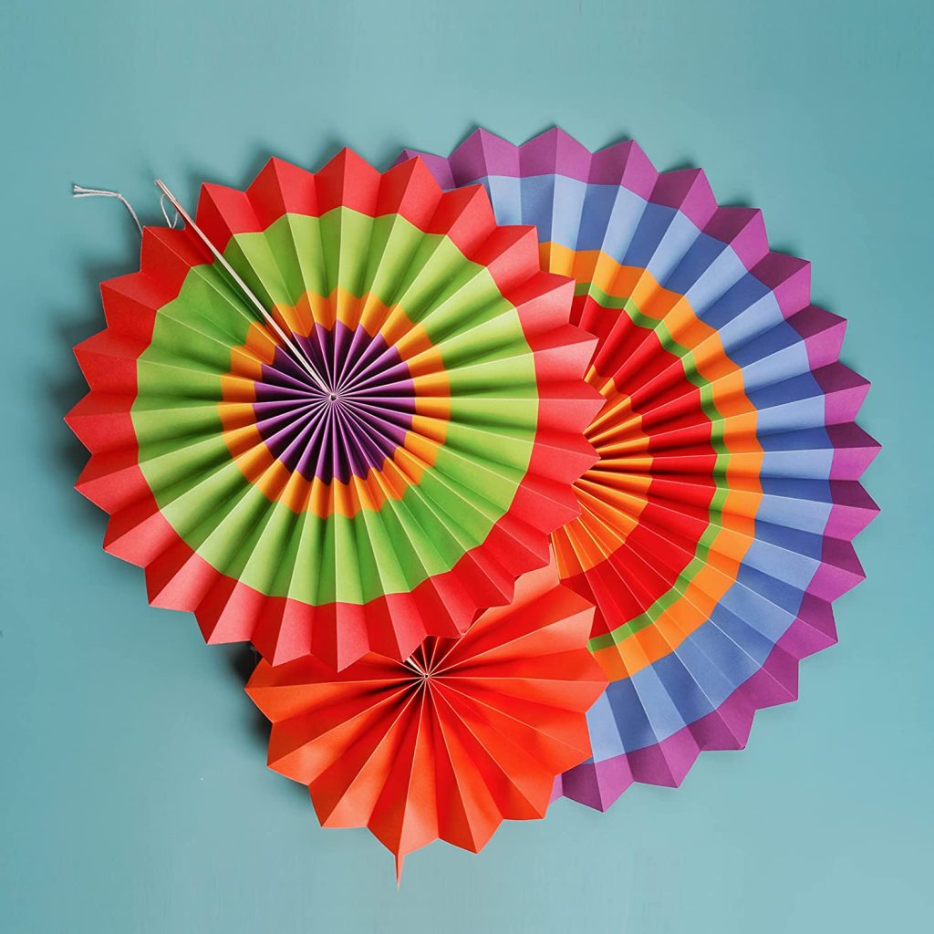 Cinco De Mayo Hanging Paper Fans Rosettes