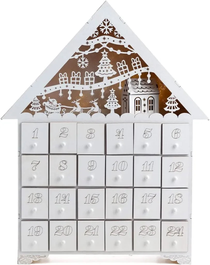 24 Days Wooden Christmas Advent Calendar 17in x 13in