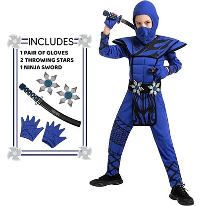 Boys Blue Dragon Ninja Halloween Costume