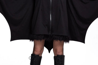 Woman Bat Halloween Costume with Zip Hoodie