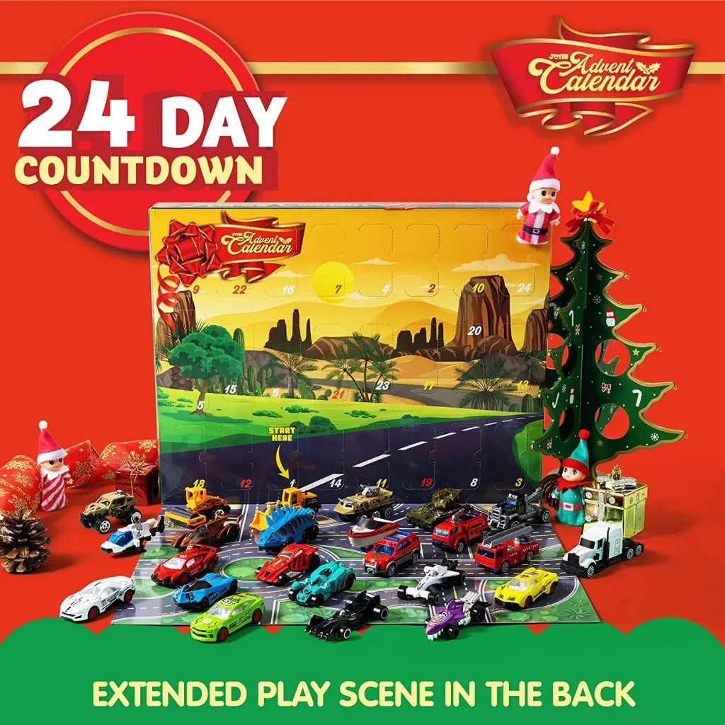 24 Days Die Cast Vehicle Toys Advent Calendar