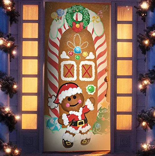 Gingerbread House Door Cover 72in x 30in