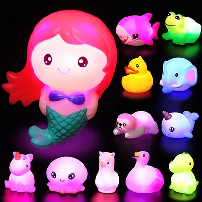 12pcs Light up Bath Toys 2.5in