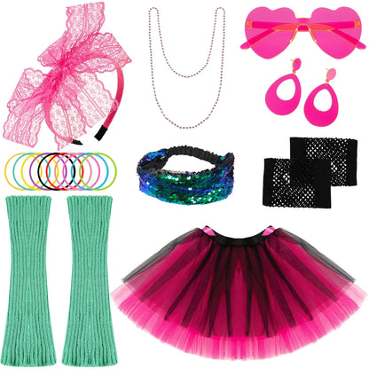 9pcs 80s Costume Accessories Set