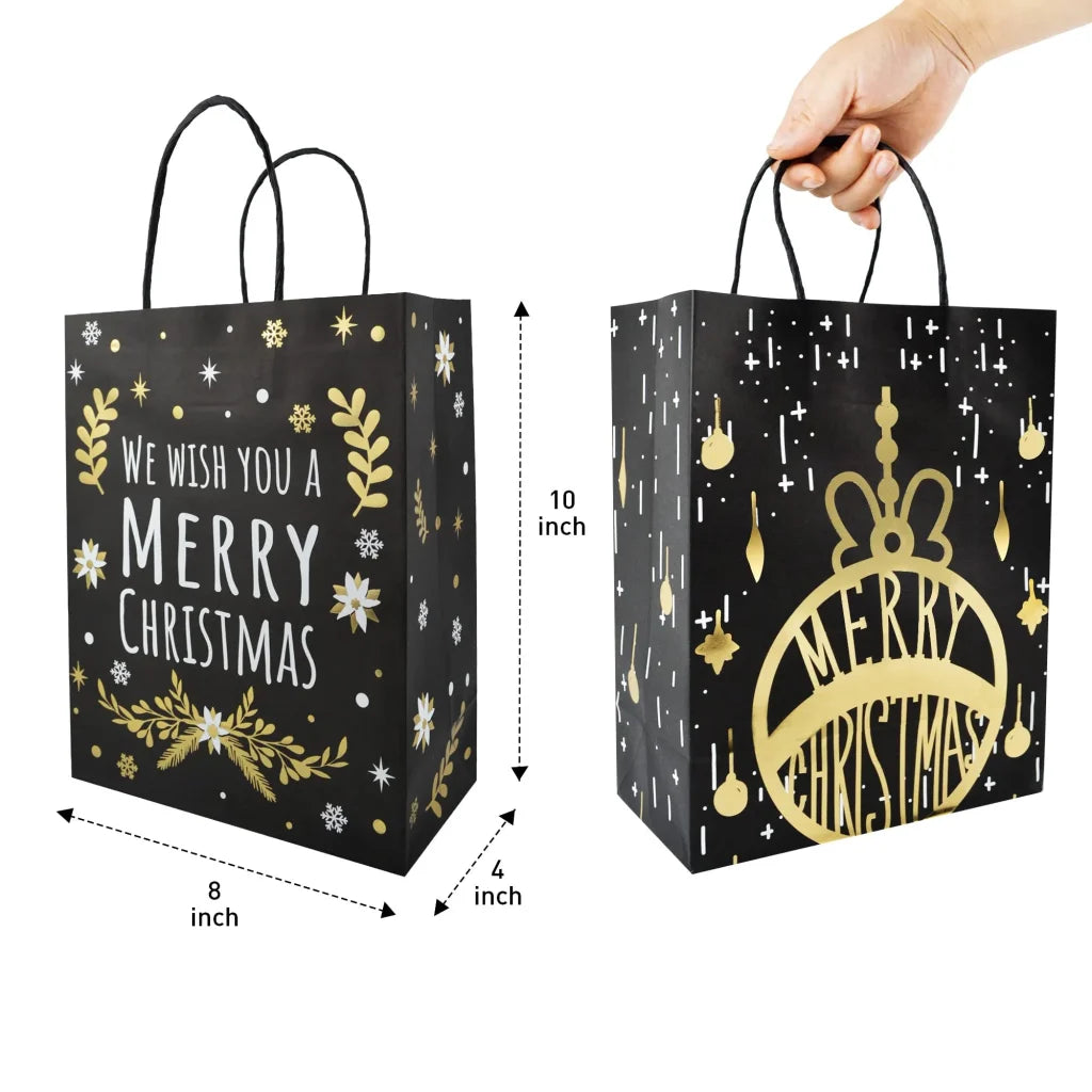 32pcs Black & Gold Christmas Treat Bags